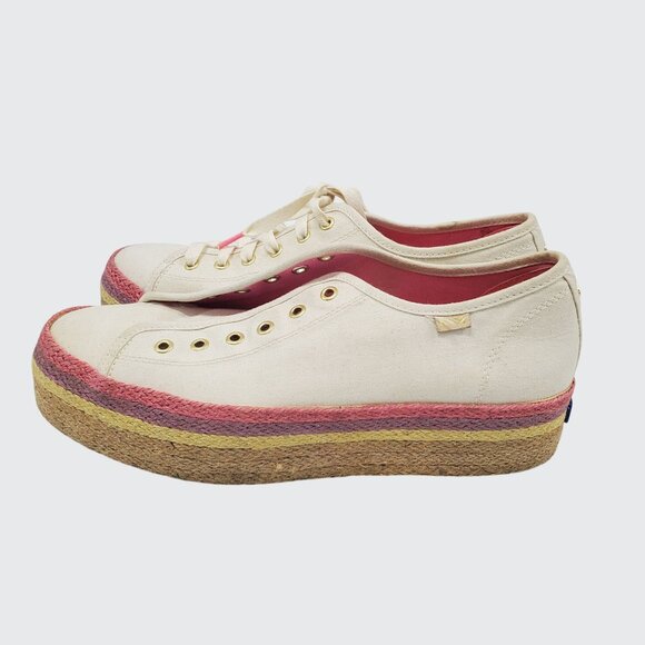Keds Kate Spades New York Neon Raffia Platform Sneaker Women's Size 10 - Picture 4 of 9